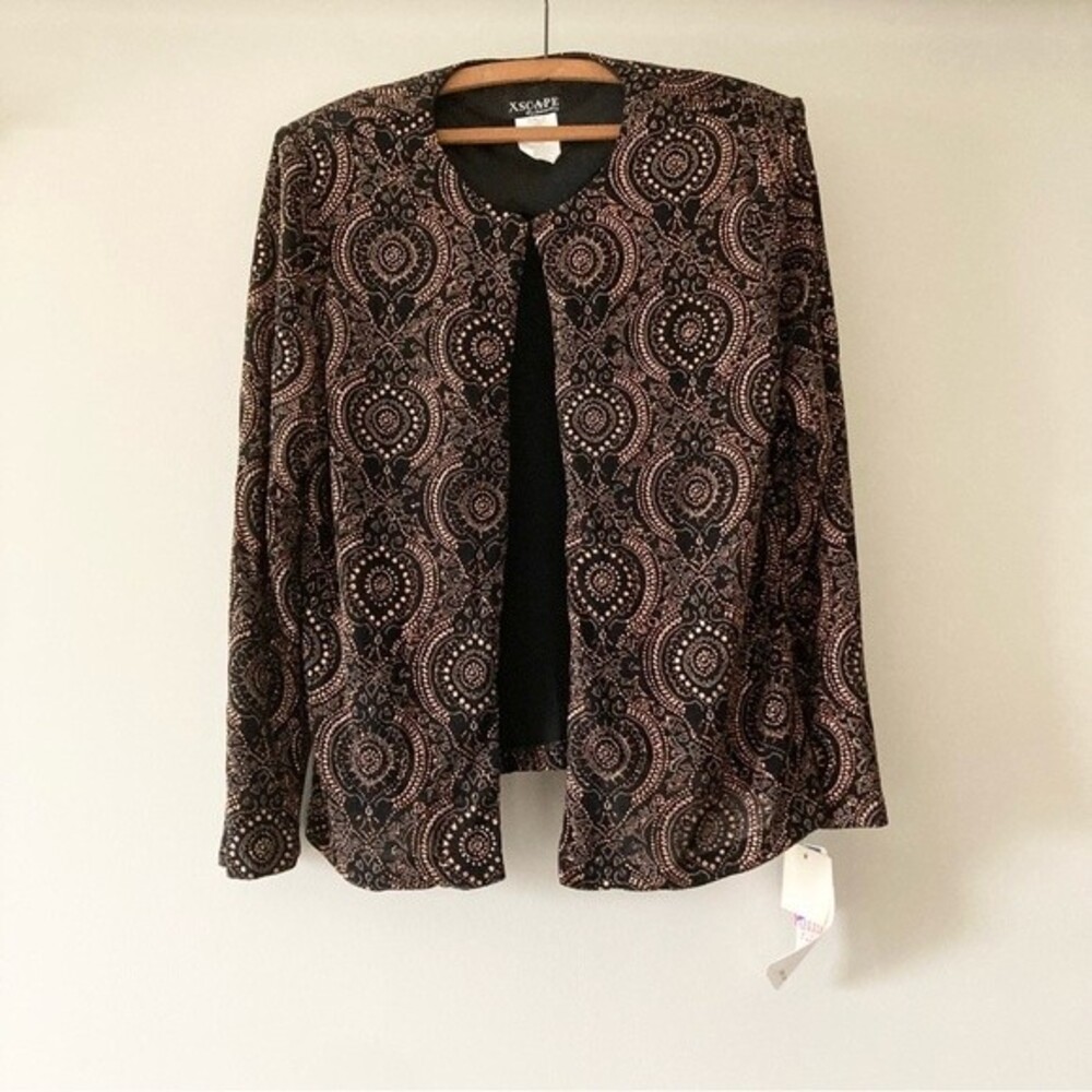 NWT XSCAPE Joanna Chen Jacket Shimmer Swirl L‎